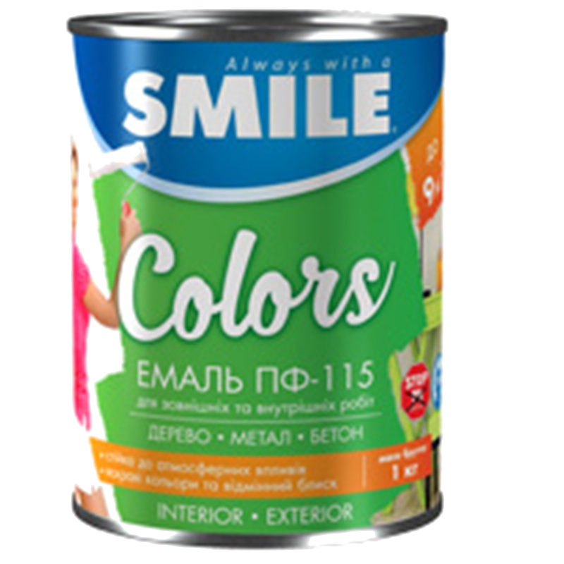 Емаль алкідна SMILЕ ПФ-115, глянець білий, 2,8кг